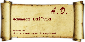 Adamecz Dávid névjegykártya