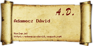 Adamecz Dávid névjegykártya